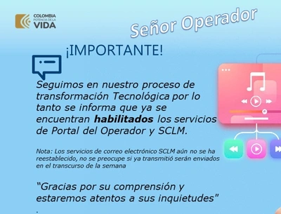 Servicios Habilitados Portal del Operador y SCLM